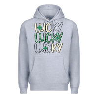 Heather Grey lucky Premium Hoodie - MaliasSmallBusiness