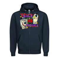 Navy Trick or Tequila Zipper Hoodie - texasbilliewilder