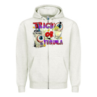 Oatmeal Heather Trick or Tequila Zipper Hoodie - texasbilliewilder