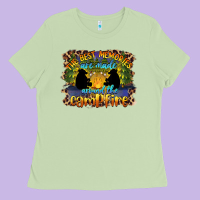 The Best Memories Are Made Around The Campfire Camping Ladies Tee Designed By Barkaloodesign