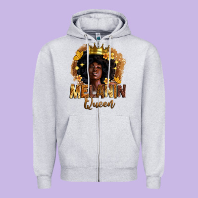 Melanin Queen Zipper Hoodie Designed By Zillion Design Studio