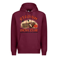 Burgundy stadium social club football Premium Hoodie - MaliasSmallBusiness