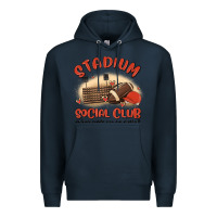 Navy stadium social club football Premium Hoodie - MaliasSmallBusiness