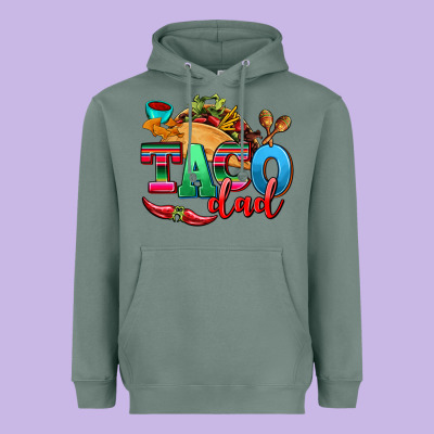 Taco Dad Heavyweight Hoodie Designed By Adodesignshop