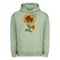 Pigment Oil Green faith sunflower Urban Hoodie - MaliasSmallBusiness