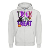 Dove Grey Trick or Treat Zipper Hoodie - texasbilliewilder