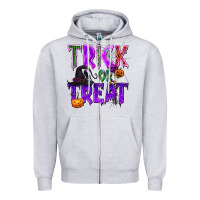 Heather Grey Trick or Treat Zipper Hoodie - texasbilliewilder