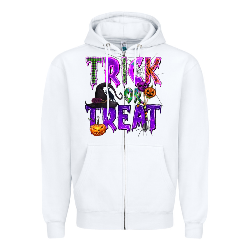 Trick Or Treat Zipper Hoodie by texasbilliewilder | Teevron