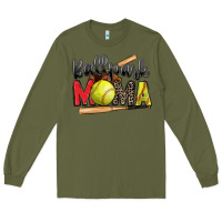 Army Green ballpark mama softball Long Sleeve Tee - Zillion Design Studio