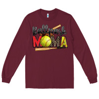 Burgundy ballpark mama softball Long Sleeve Tee - Zillion Design Studio