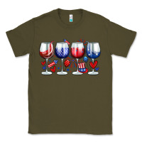 Army Green American wine glasses Classic Tee - Zillion Design Studio