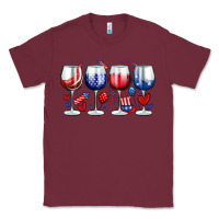 Burgundy American wine glasses Classic Tee - Zillion Design Studio
