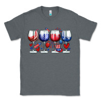 Charcoal Heather American wine glasses Classic Tee - Zillion Design Studio