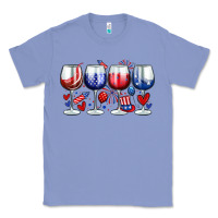 Colony Blue American wine glasses Classic Tee - Zillion Design Studio