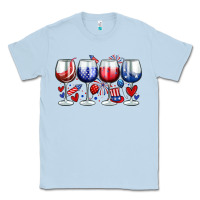 Dusty Blue American wine glasses Classic Tee - Zillion Design Studio