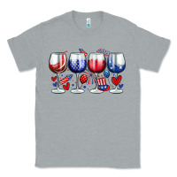Heather Grey American wine glasses Classic Tee - Zillion Design Studio