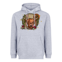 Heather Grey cow Heavyweight Hoodie - JahusDesignShop