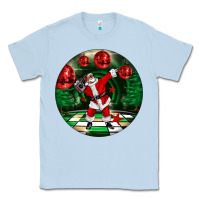 Dusty Blue Dancing santa Classic Tee - FaDigitalArtStudio
