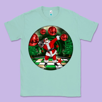 Dancing Santa Classic Tee Designed By Fadigitalartstudio