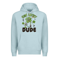 Blue Mist one lucky dude Premium Hoodie - MaliasSmallBusiness