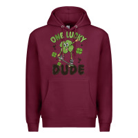 Burgundy one lucky dude Premium Hoodie - MaliasSmallBusiness