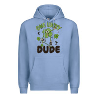 Colony Blue one lucky dude Premium Hoodie - MaliasSmallBusiness