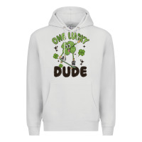 Dove Grey one lucky dude Premium Hoodie - MaliasSmallBusiness