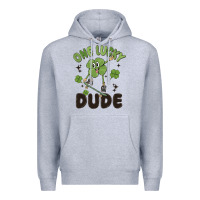 Heather Grey one lucky dude Premium Hoodie - MaliasSmallBusiness