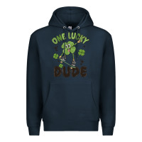 Navy one lucky dude Premium Hoodie - MaliasSmallBusiness
