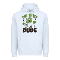 White one lucky dude Premium Hoodie - MaliasSmallBusiness
