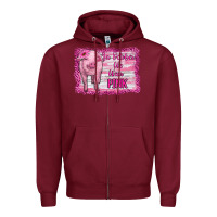 Burgundy in october we wear pink pig Zipper Hoodie - RanaPortraitStore