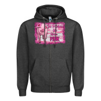 Charcoal Heather in october we wear pink pig Zipper Hoodie - RanaPortraitStore