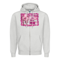 Dove Grey in october we wear pink pig Zipper Hoodie - RanaPortraitStore