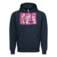 Navy in october we wear pink pig Zipper Hoodie - RanaPortraitStore