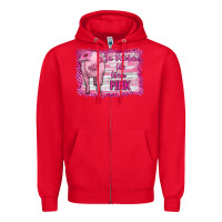 Red in october we wear pink pig Zipper Hoodie - RanaPortraitStore