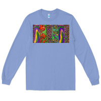 Colony Blue Mardi gras brushstrokes crawfish fleur de lis Long Sleeve Tee - RanaPortraitStore