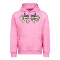 Fuchsia Pink skeleton hands mardi gras Urban Hoodie - MaliasSmallBusiness