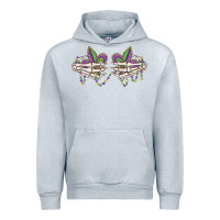 Heather Grey skeleton hands mardi gras Urban Hoodie - MaliasSmallBusiness