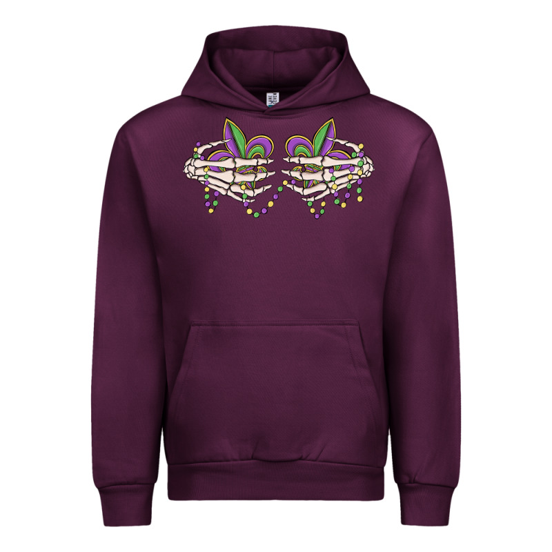 Skeleton Hands Mardi Gras Urban Hoodie by MaliasSmallBusiness | Teevron