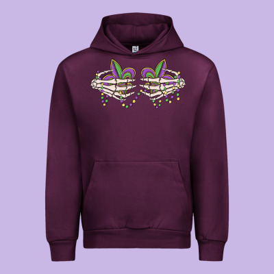 Skeleton Hands Mardi Gras Urban Hoodie Designed By Maliassmallbusiness
