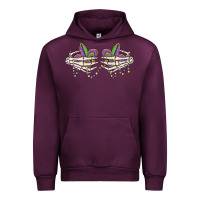 Mauve Wine skeleton hands mardi gras Urban Hoodie - MaliasSmallBusiness
