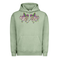 Pigment Oil Green skeleton hands mardi gras Urban Hoodie - MaliasSmallBusiness