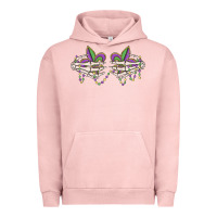 Pigment Salmon skeleton hands mardi gras Urban Hoodie - MaliasSmallBusiness
