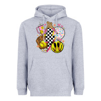 Heather Grey retro softball Heavyweight Hoodie - JahusDesignShop