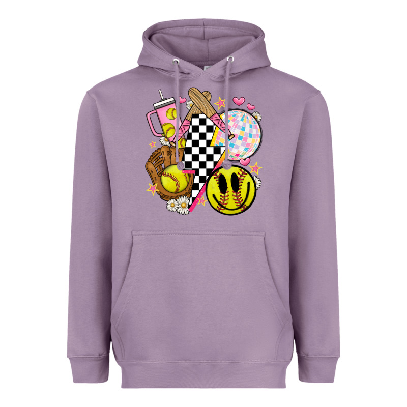 Retro Softball Heavyweight Hoodie by JahusDesignShop | Teevron