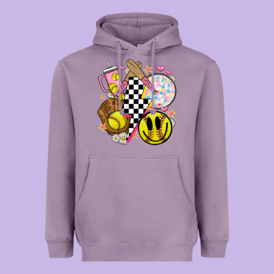 Retro Softball Heavyweight Hoodie Designed By Jahusdesignshop
