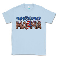 Dusty Blue American mama Classic Tee - Zillion Design Studio
