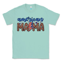 Seafoam American mama Classic Tee - Zillion Design Studio