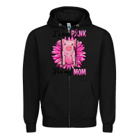 Black i wear pink for my mom pig Zipper Hoodie - RanaPortraitStore