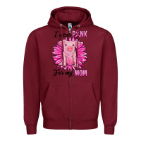 Burgundy i wear pink for my mom pig Zipper Hoodie - RanaPortraitStore